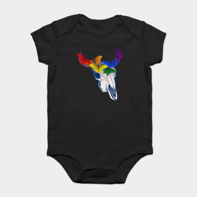 Gay Pride Skull Baby Bodysuit by DustbunnyStudios